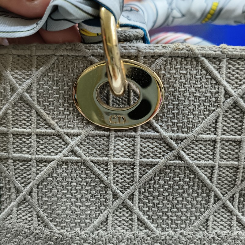 ❤️超美刺繡LADY DIOR D-LITE 黛妃包灰-13