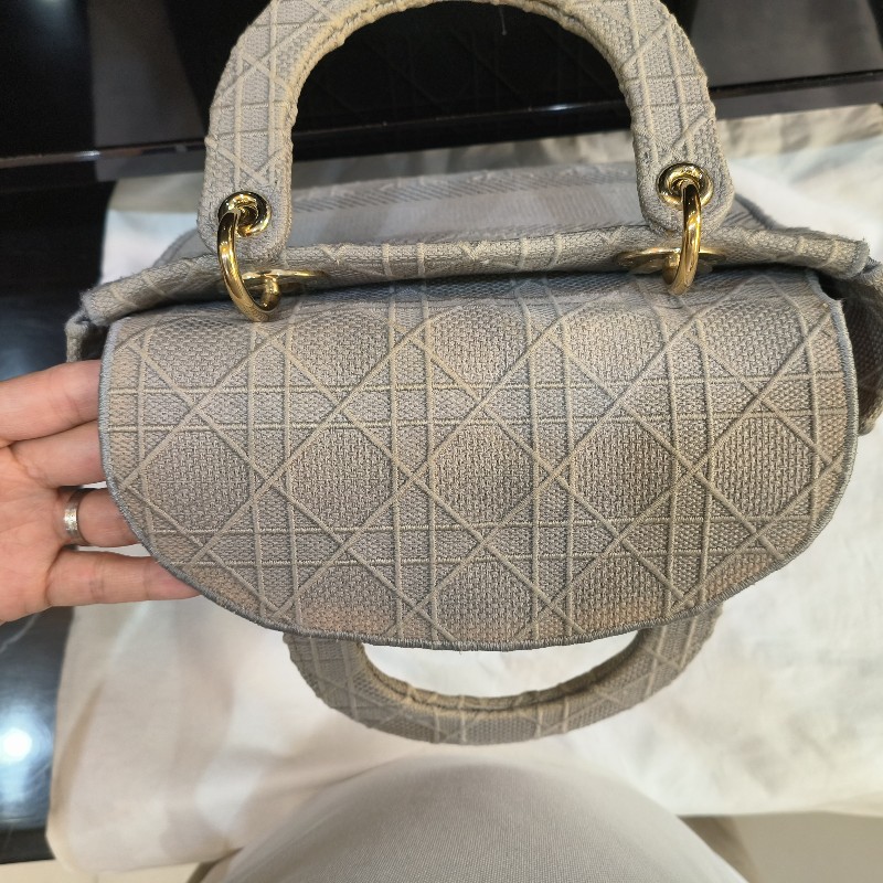 ❤️超美刺繡LADY DIOR D-LITE 黛妃包灰-19