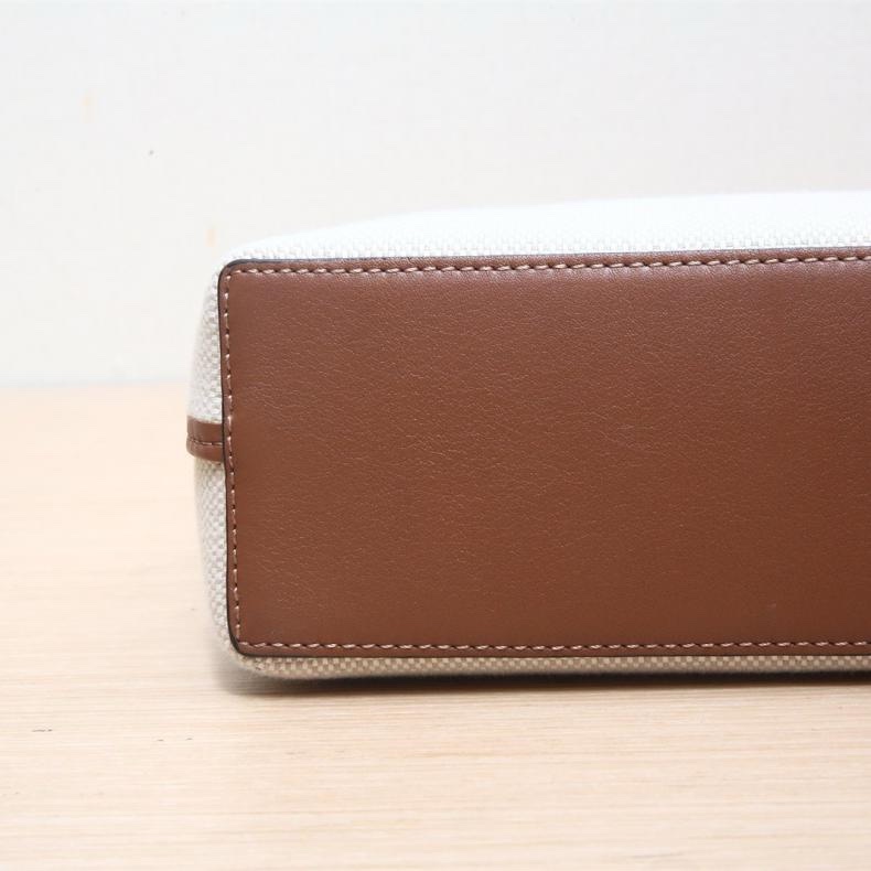 LOEWE(羅意威) Anagram Tote經典壓花斜挎包 迷你 22 米色 帆布-3