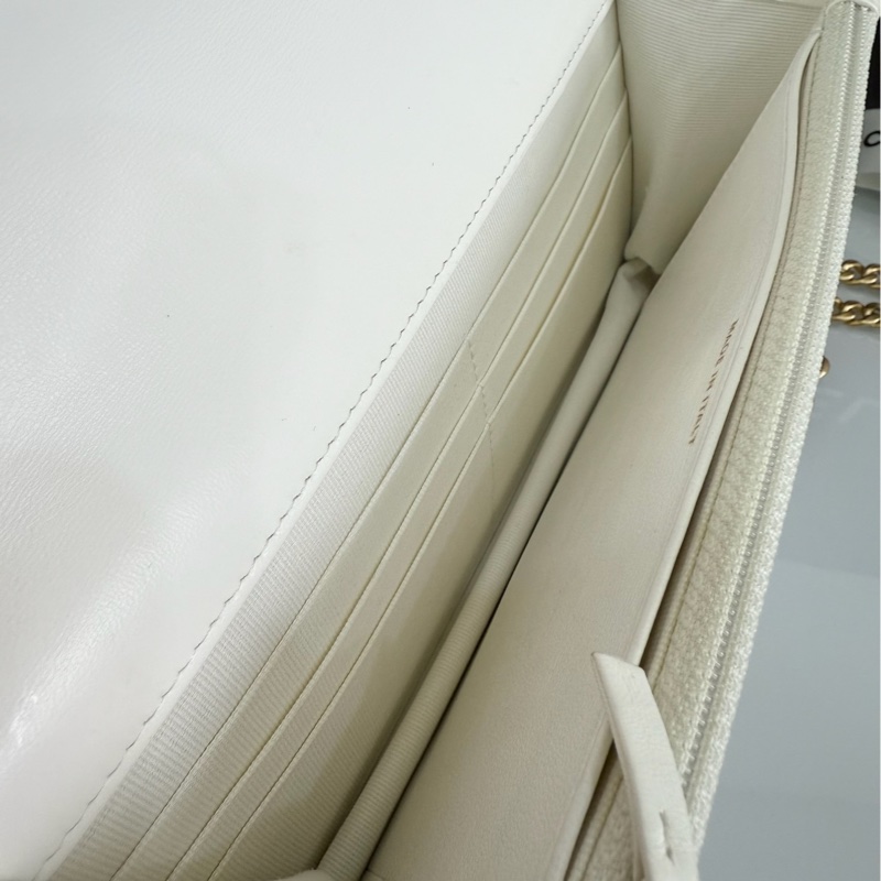 「M.Y精品」香奈兒 Chanel 白色 金柱 woc 白金-17