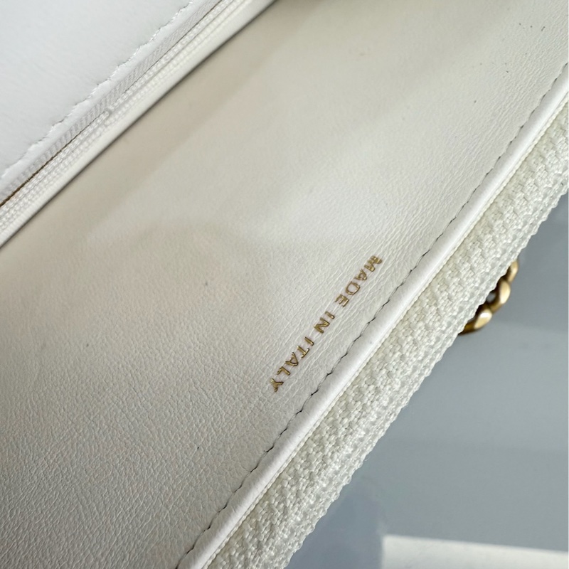 「M.Y精品」香奈兒 Chanel 白色 金柱 woc 白金-18