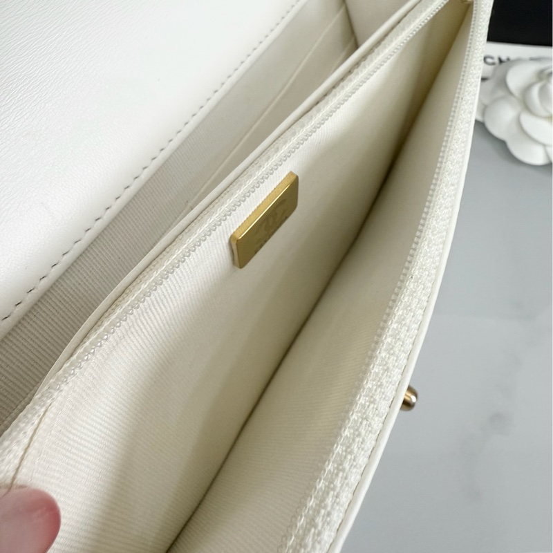「M.Y精品」香奈兒 Chanel 白色 金柱 woc 白金-19