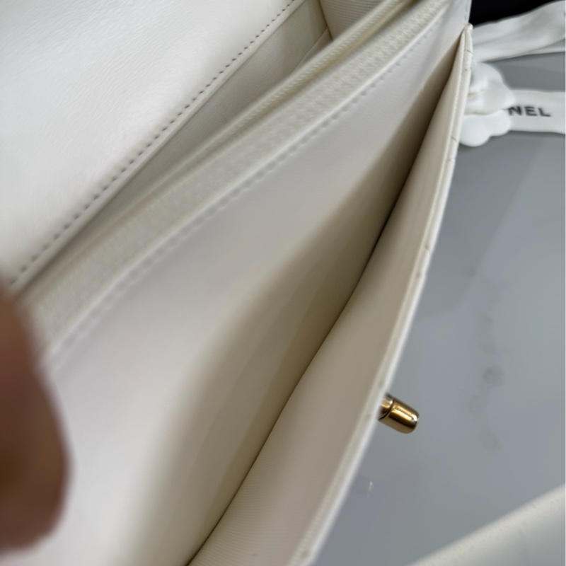 「M.Y精品」香奈兒 Chanel 白色 金柱 woc 白金-20
