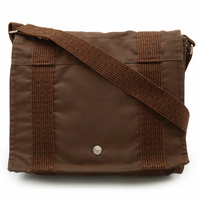 HERMES 愛馬仕 Air Line Bassus 小號肩背包 帆布 棕色-0