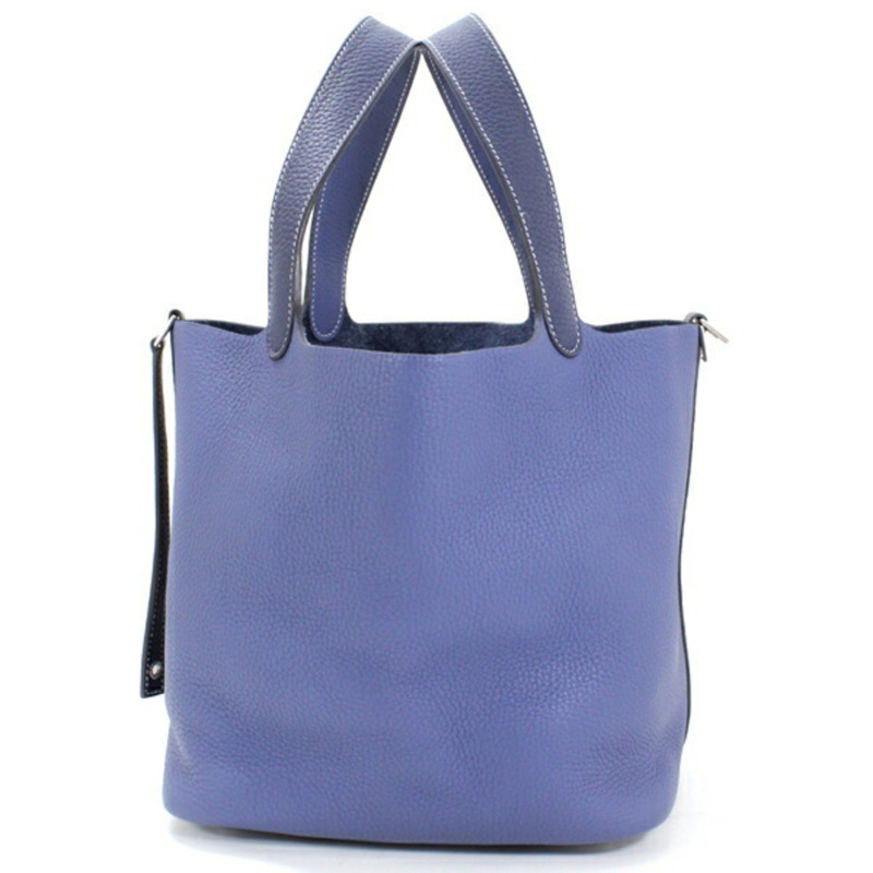 愛馬仕手提包 Picotin Lock 哈薩克 MM 22 Blue Saphir x Brighton Taurillon Clemence Z 印製 HERMES 男女托特包-1