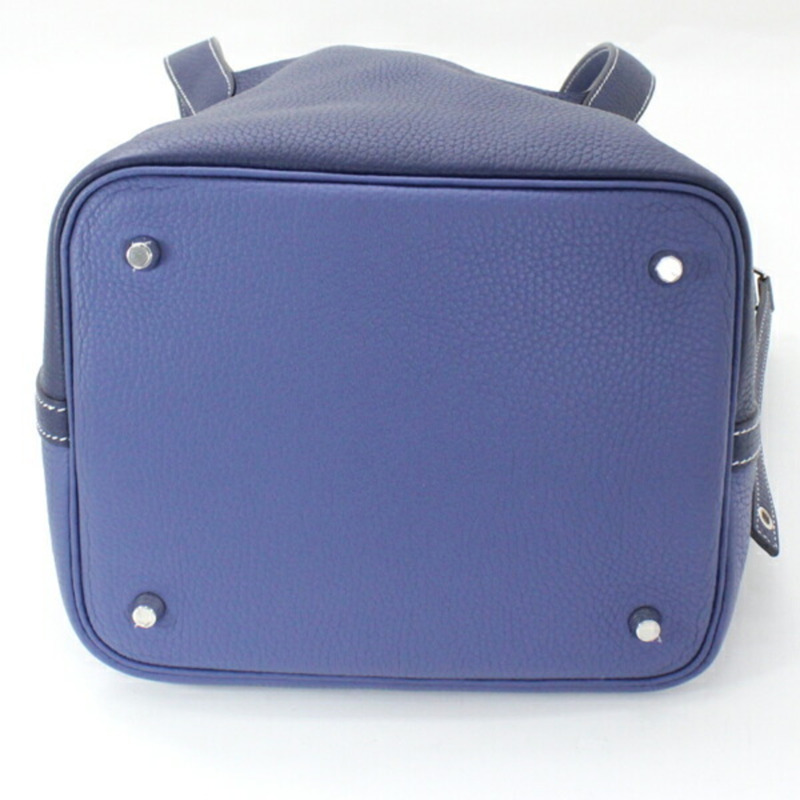 愛馬仕手提包 Picotin Lock 哈薩克 MM 22 Blue Saphir x Brighton Taurillon Clemence Z 印製 HERMES 男女托特包-9