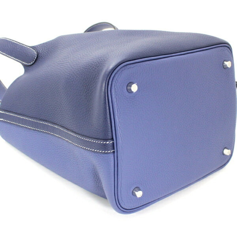 愛馬仕手提包 Picotin Lock 哈薩克 MM 22 Blue Saphir x Brighton Taurillon Clemence Z 印製 HERMES 男女托特包-10