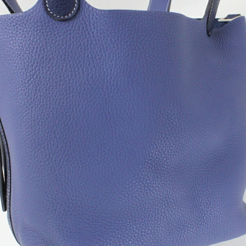 愛馬仕手提包 Picotin Lock 哈薩克 MM 22 Blue Saphir x Brighton Taurillon Clemence Z 印製 HERMES 男女托特包-13