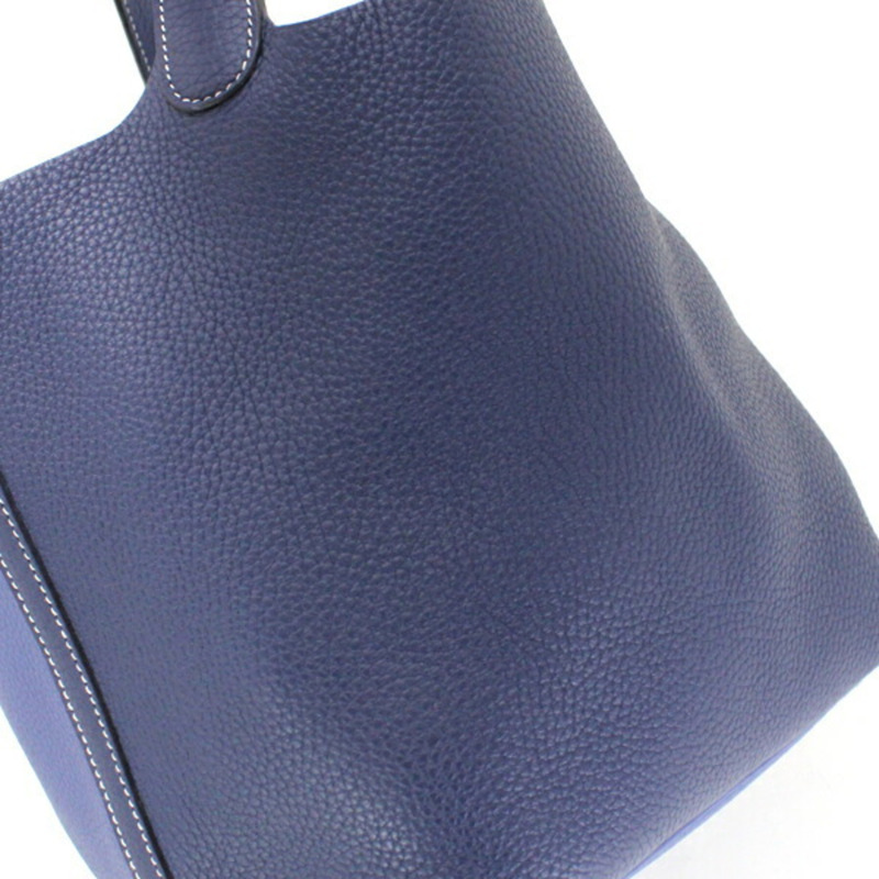 愛馬仕手提包 Picotin Lock 哈薩克 MM 22 Blue Saphir x Brighton Taurillon Clemence Z 印製 HERMES 男女托特包-14