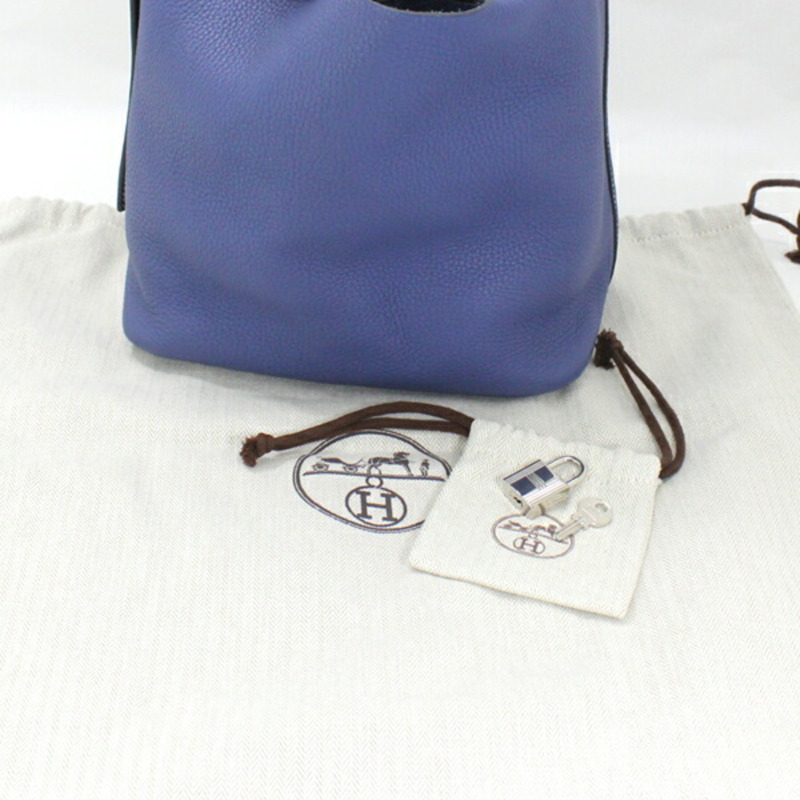 愛馬仕手提包 Picotin Lock 哈薩克 MM 22 Blue Saphir x Brighton Taurillon Clemence Z 印製 HERMES 男女托特包-16