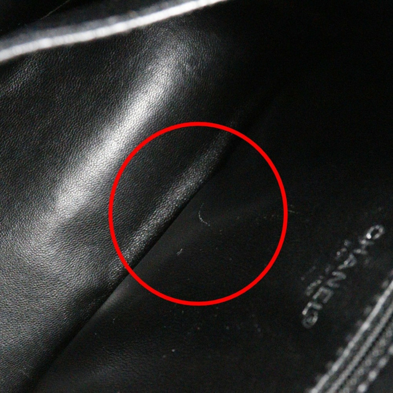 香奈兒 Reprint 手袋魚子醬皮黑色 A5 徽章女式-7