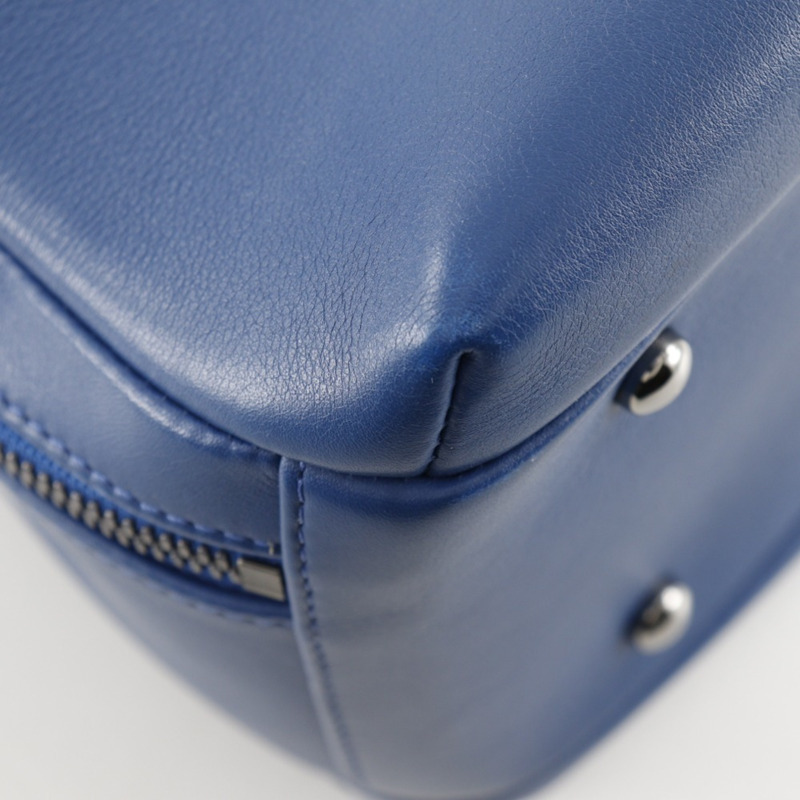 CHANEL 時尚保齡球包手提包單肩小牛皮藍色 2way 雙女式-3