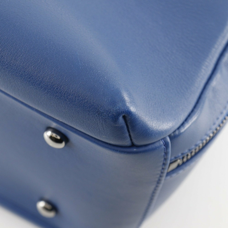 CHANEL 時尚保齡球包手提包單肩小牛皮藍色 2way 雙女式-4