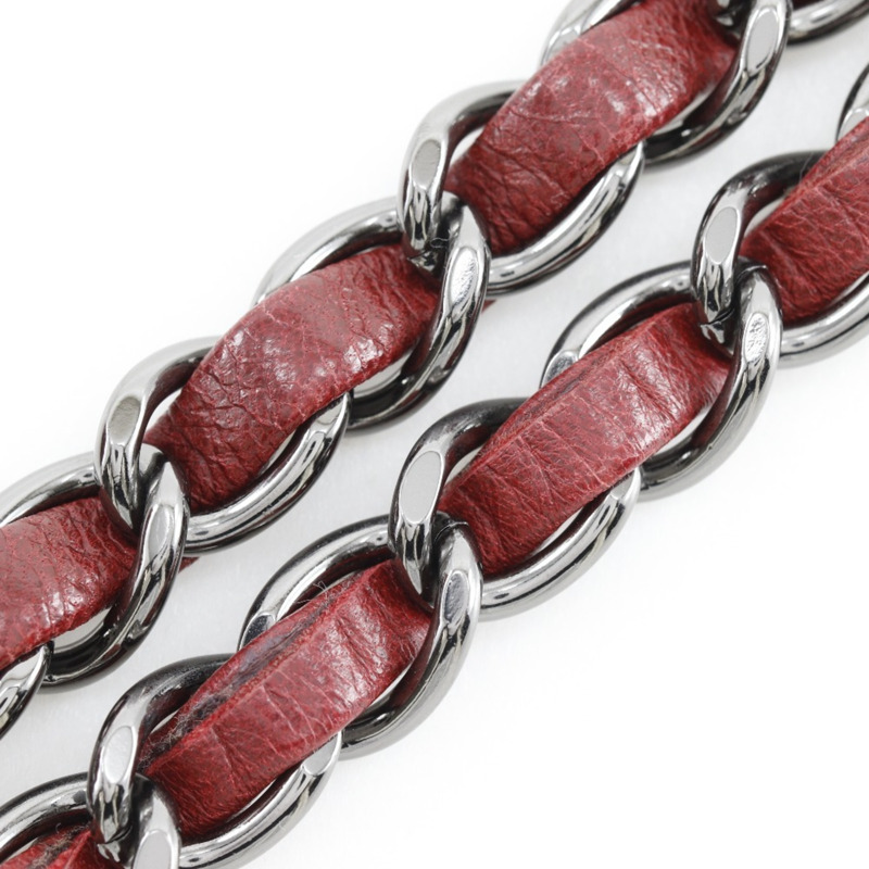 CHANEL 鏈條單肩包，菱形圖案，小羊皮，紅色，旋鎖，迷你鏈條單肩包，女士-7