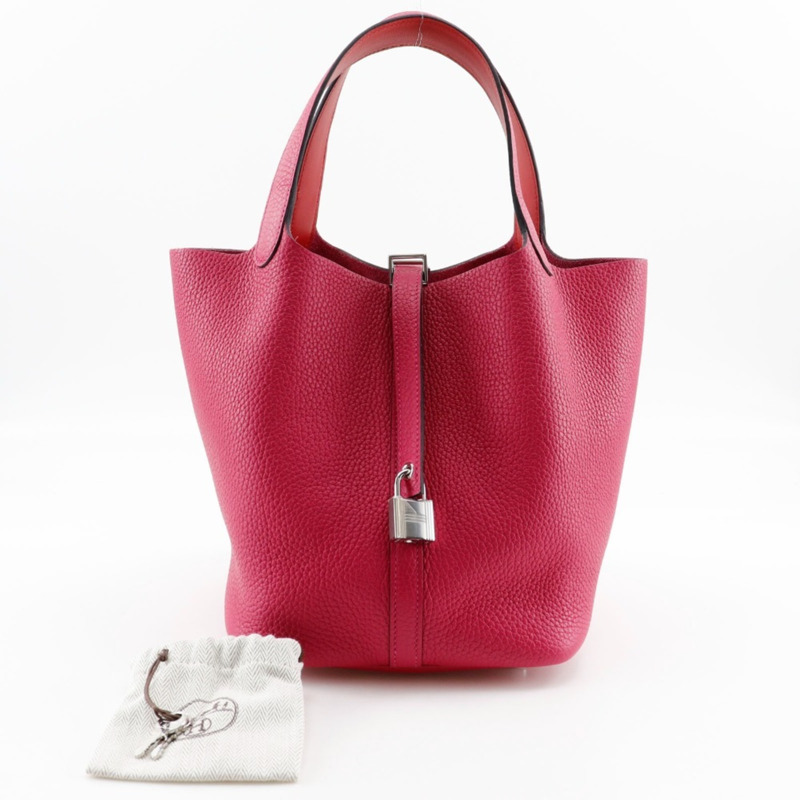 Hermes Picotin Lock MM 手提包 Togo Rose Extreme 2017 粉紅 A 皮帶扣 LockMM 女款-7