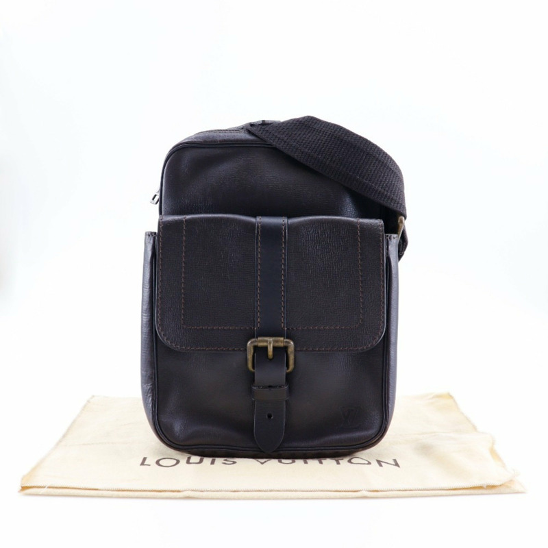 路易威登 Irokuwa 單肩包 Utah M92534 皮革 Cafe 2007 棕色 TH1047 雙男士-13
