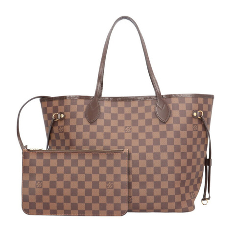 路易威登 Neverfull MM Damier 托特包帆布 N40599 棕色中性LOUIS VUITTON
