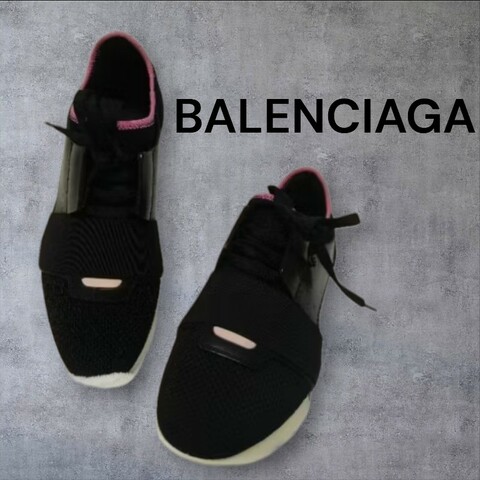 ✈️老闆出國不在‼️狂降甜價至4/5（原4800）【8成新】㊣✨BALENCIAGA✨**尺寸：38**巴黎世家 Race Runner拼色 織帶 網布 印字  潮流 休閒鞋 運動鞋/二手鞋/二手精品/保證正品🌳二手樹屋🌳