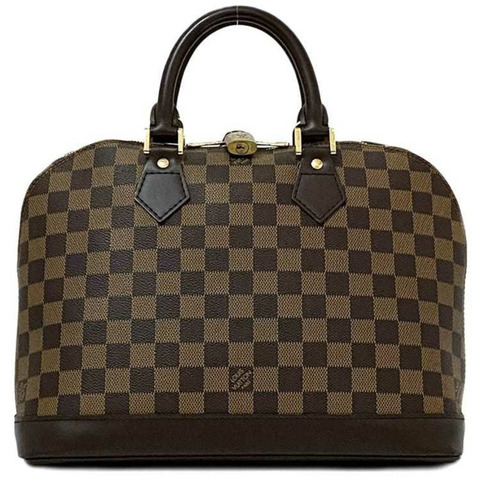 路易威登 手提包 Alma PM f-21769 棕色 Damier Ebene N5315 帆布皮革 BA1014 路易威登 女士 男士