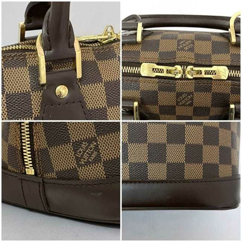 路易威登 手提包 Alma PM f-21769 棕色 Damier Ebene N5315 帆布皮革 BA1014 路易威登 女士 男士-8