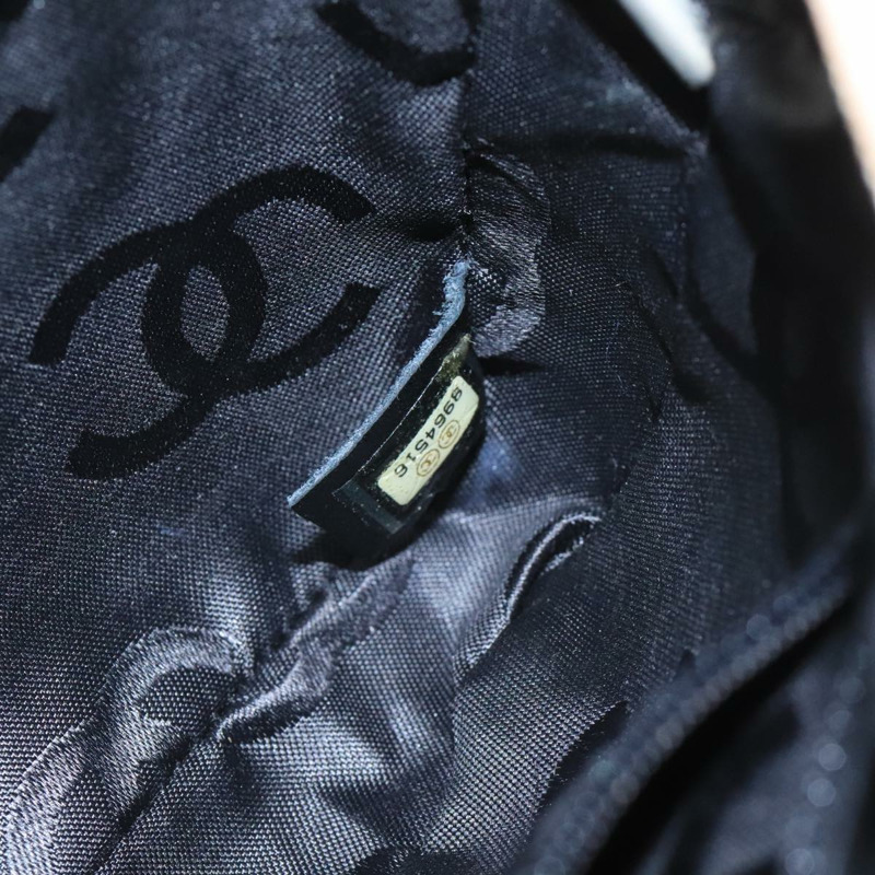 【日本直送】香奈兒 Cambon 系列配件包，皮革材質，黑色/米色，CC 標誌，正品編號 91552A-9