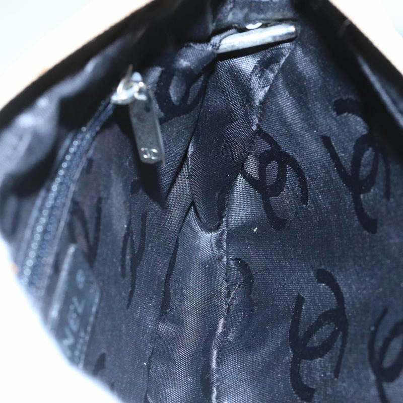 【日本直送】香奈兒 Cambon 系列配件包，皮革材質，黑色/米色，CC 標誌，正品編號 91552A-20