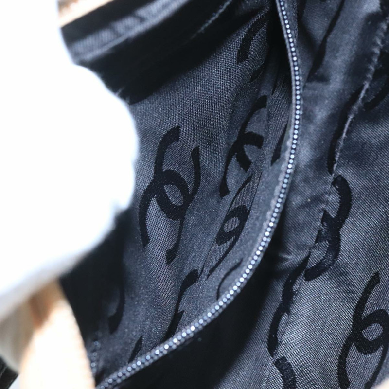 【日本直送】香奈兒 Cambon 系列配件包，皮革材質，黑色/米色，CC 標誌，正品編號 91552A-21