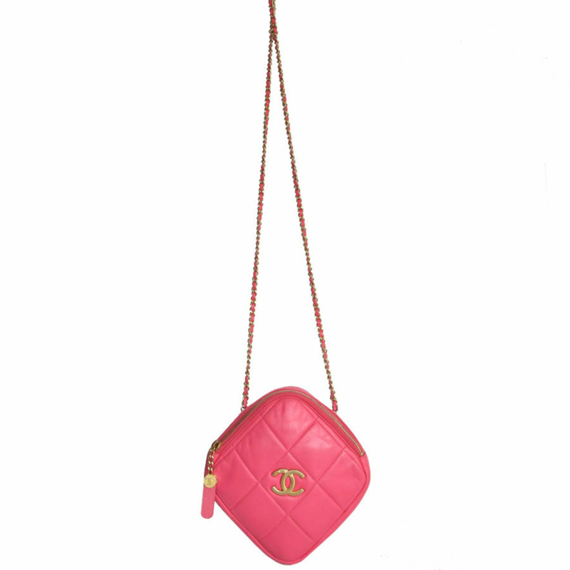 香奈兒 肩背包 皮革 粉紅 女 k0008-1