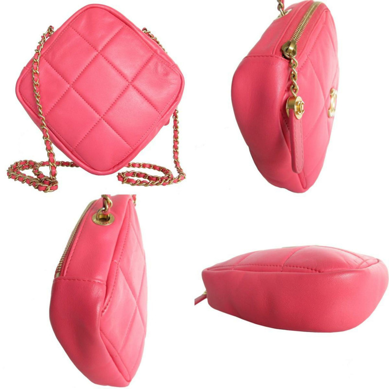 香奈兒 肩背包 皮革 粉紅 女 k0008-2