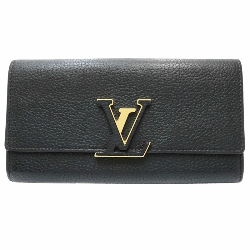 LOUIS VUITTON 路易威登 長皮夾 M61248 Portefeuille Capucines Noir 亮粉色 180869-9