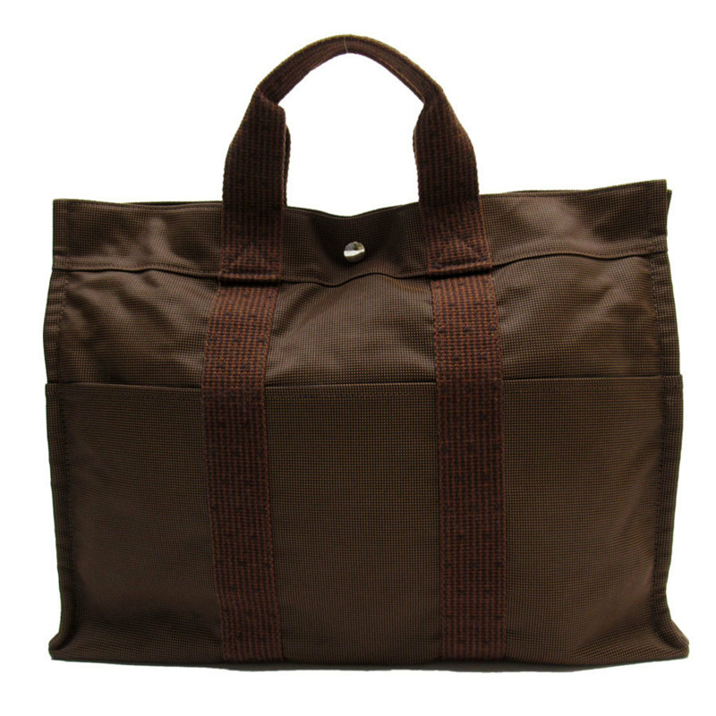 Hermes HERMES 手提包 手提包 Air Line MM 帆布 棕色銀色 男士女士 w0854g-0