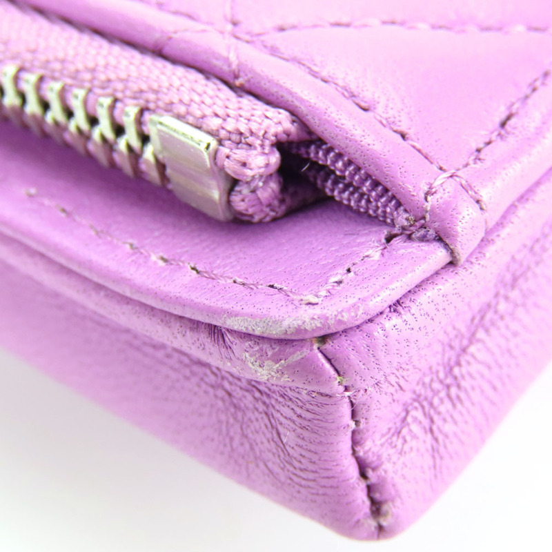 Chanel 單肩包，菱形圖案，小羊皮，紫色，手機殼，29 號，Coco Mark，女士，CHANEL-4