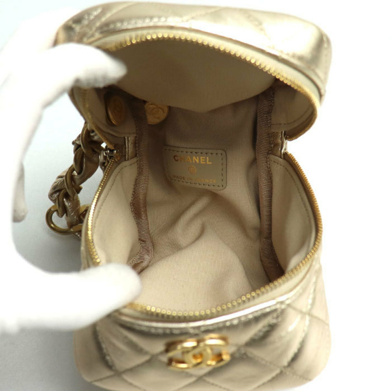 CHANEL 香奈兒 馬特拉斯鏈條手拿包 金色 AP2803 女士-2