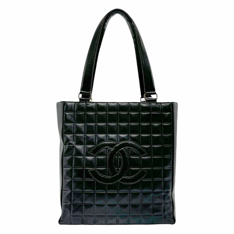 CHANEL 手提包 巧克力條皮革 黑色 女款 n0602-0