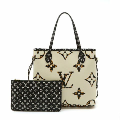 LOUIS VUITTON 路易威登 Giant Monogram Jungle Neverfull 中號手提包 象牙色駝色 M44716