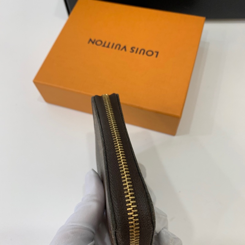 LV 原花 M60067 Monogram ㄇ字拉 ㄇ拉 信用卡卡夾 卡夾 卡包 零錢包 錢包 口字拉鍊零錢包-16