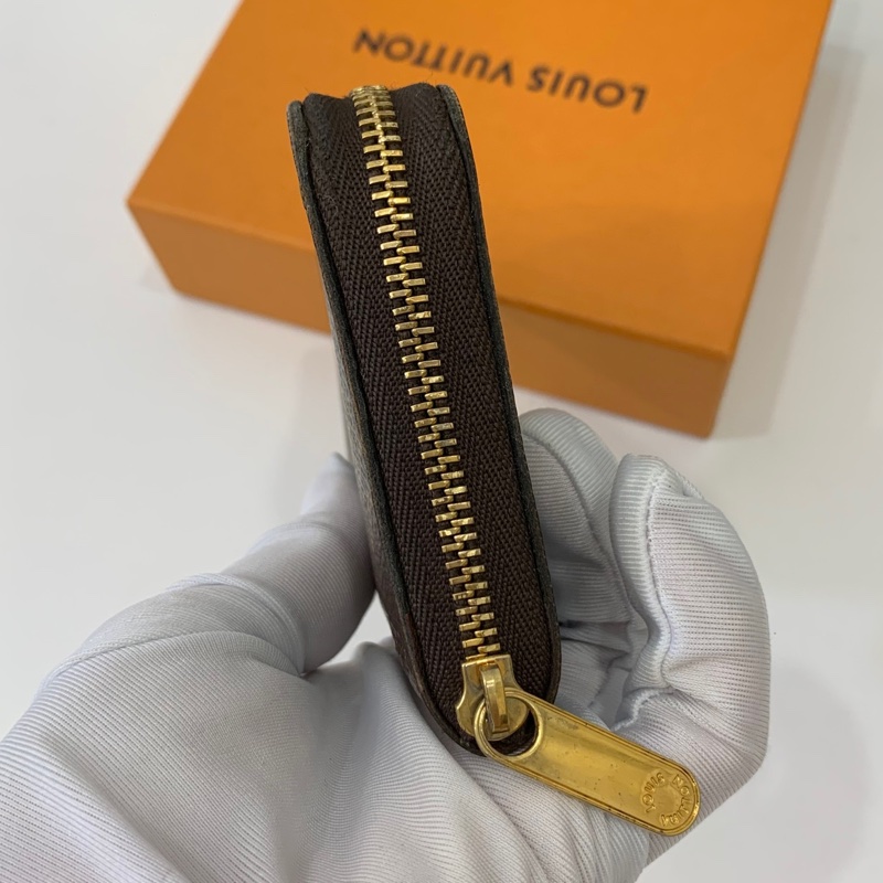 LV 原花 M60067 Monogram ㄇ字拉 ㄇ拉 信用卡卡夾 卡夾 卡包 零錢包 錢包 口字拉鍊零錢包-17