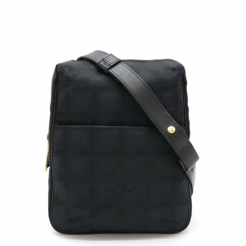 CHANEL 新款旅行系列單肩包 Pochette 尼龍提花黑 A20513