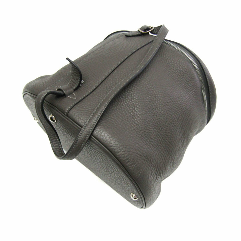 Hermes Intercity 女款 Taurillon Clemence 皮革手提包,化妝包 Etain-1