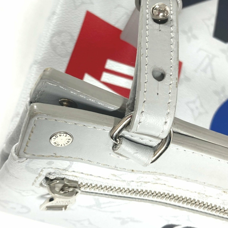 路易威登 M44627 Monogram 白色扁平垂直肩包托特包帆布男式-11