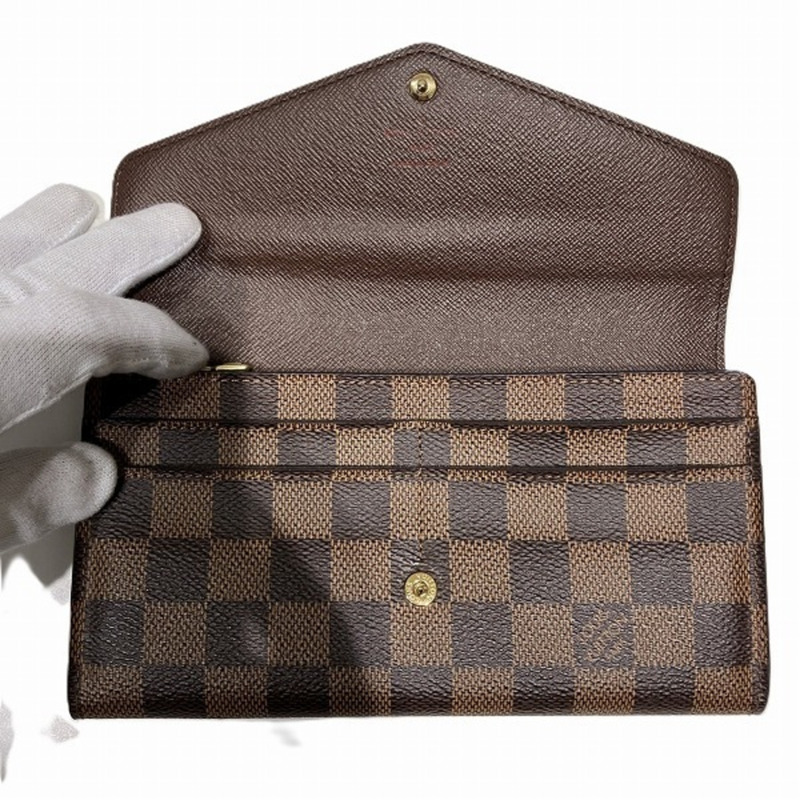 Louis Vuitton Damier Portefeuille Sarah N63209 男女長皮夾-1