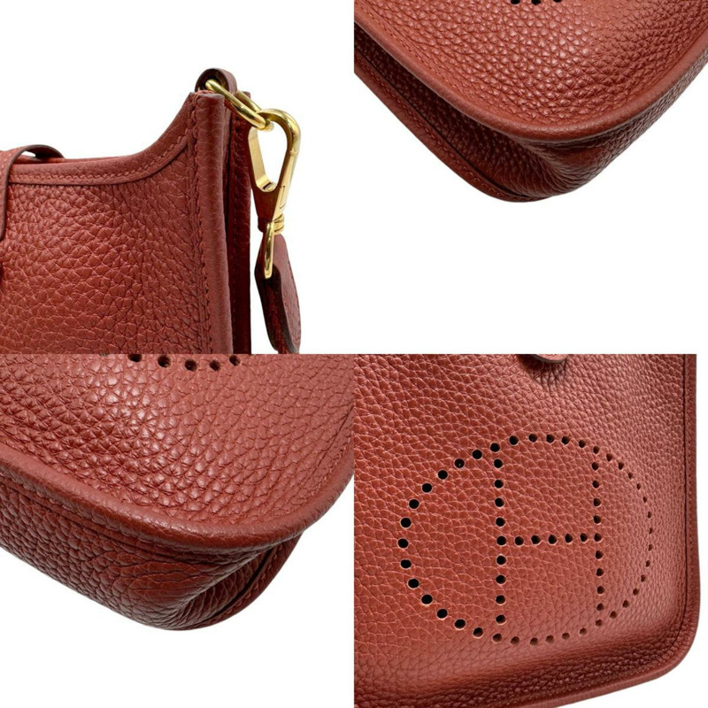 愛馬仕 HERMES 單肩包 Evelyn TPM Taurillon Clemence 估價 Cuivre 金色 女士 n0416-3