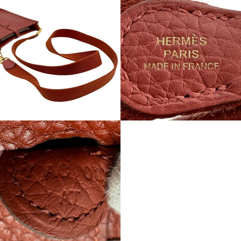 愛馬仕 HERMES 單肩包 Evelyn TPM Taurillon Clemence 估價 Cuivre 金色 女士 n0416-4