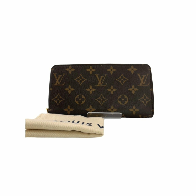 路易威登 LOUIS VUITTON 長版皮夾 圓形花押字紫紅色帆布 M41895 棕色 LV-0