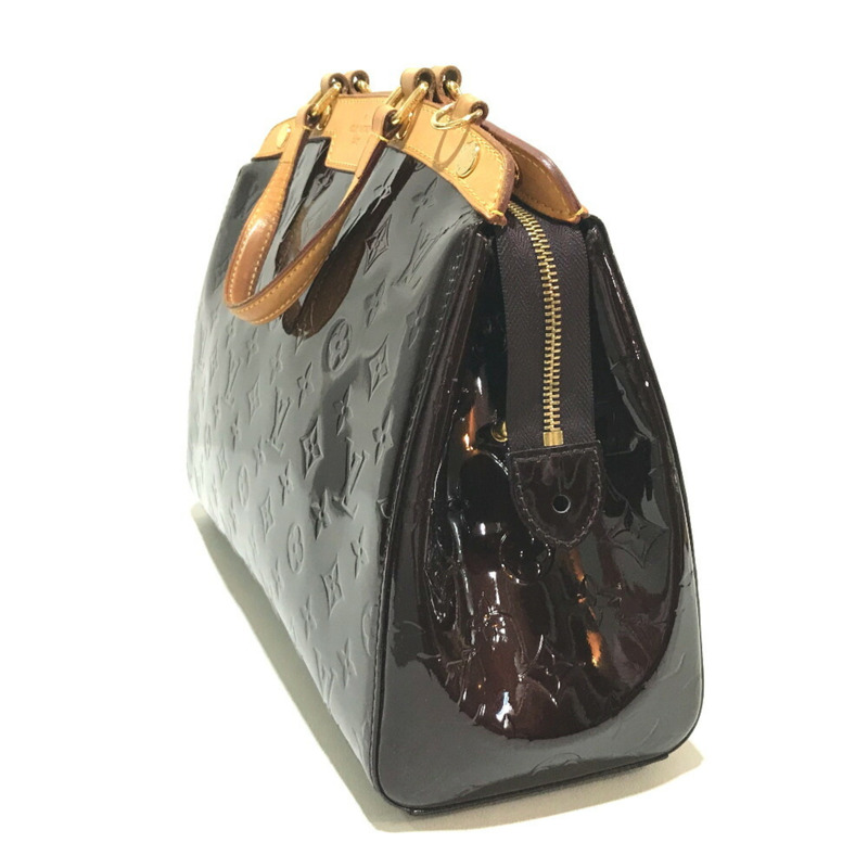 路易威登 M91455 Monogram Vernis 中型單肩包手提包女士紫色 Terre Donbre-1
