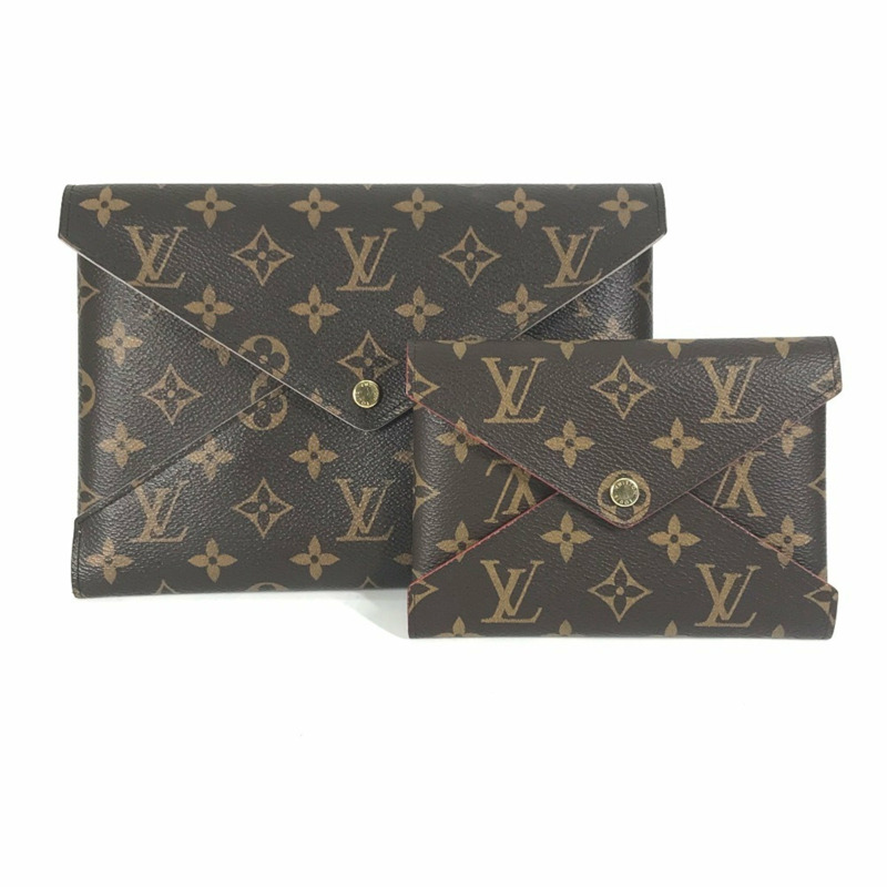 路易威登 M62034 Monogram Pochette Kirigami 大號和中號手拿包帆布女式棕色-0