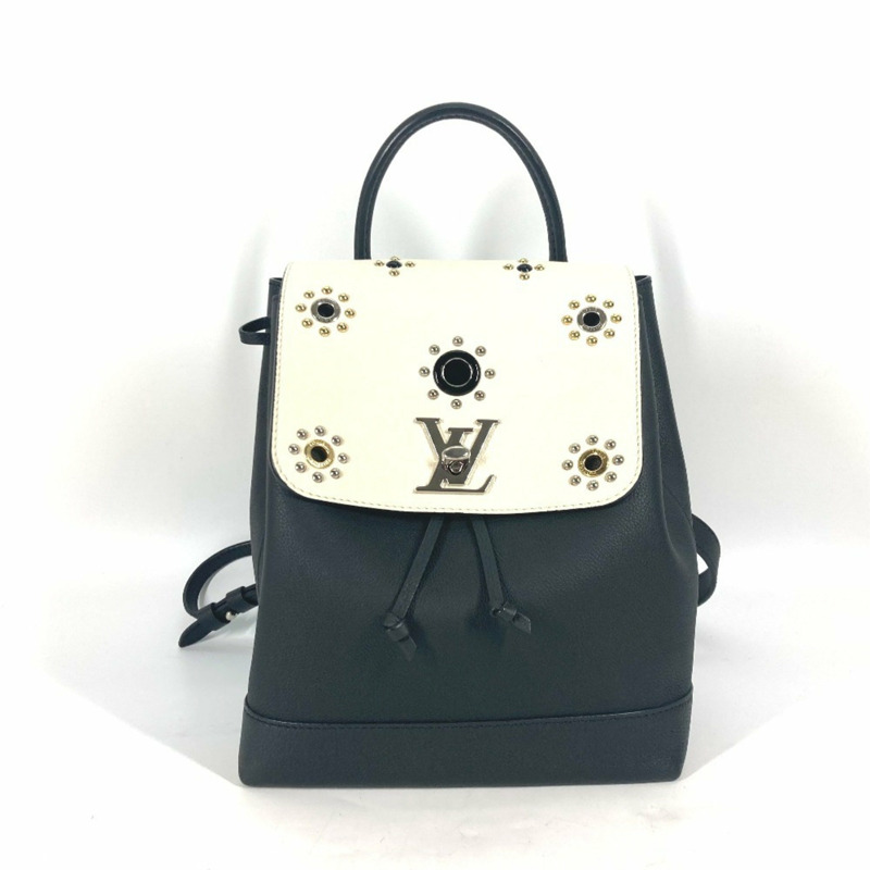 LOUIS VUITTON M54108 Lockme 背包鉚釘皮革女款黑色-0