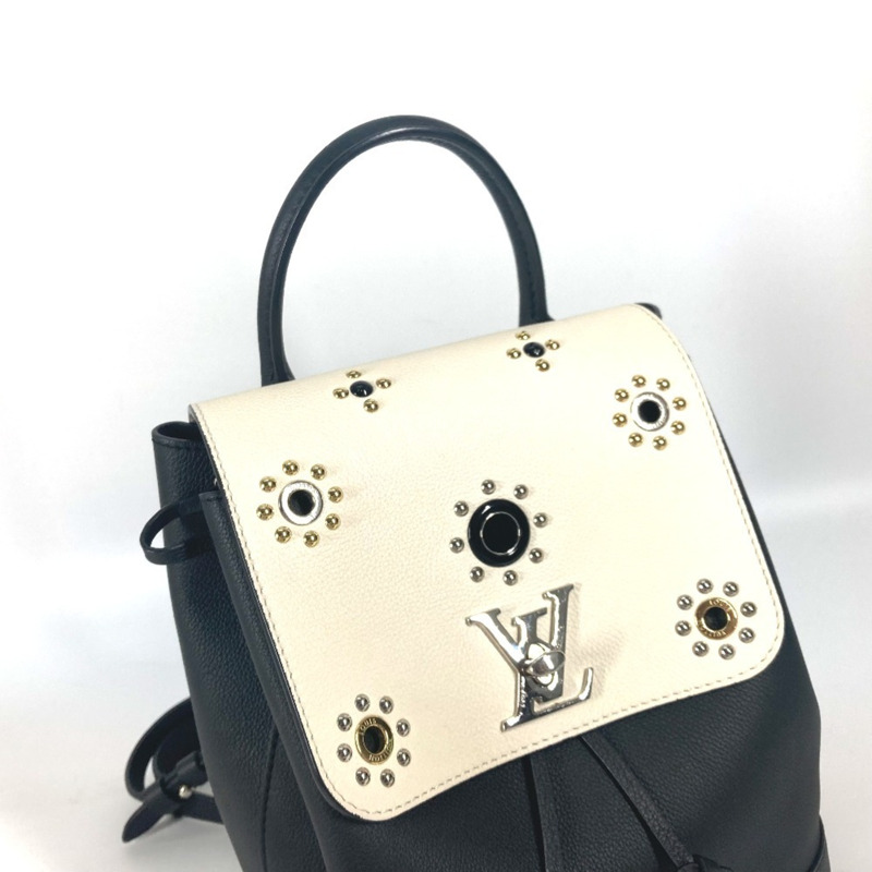 LOUIS VUITTON M54108 Lockme 背包鉚釘皮革女款黑色-3