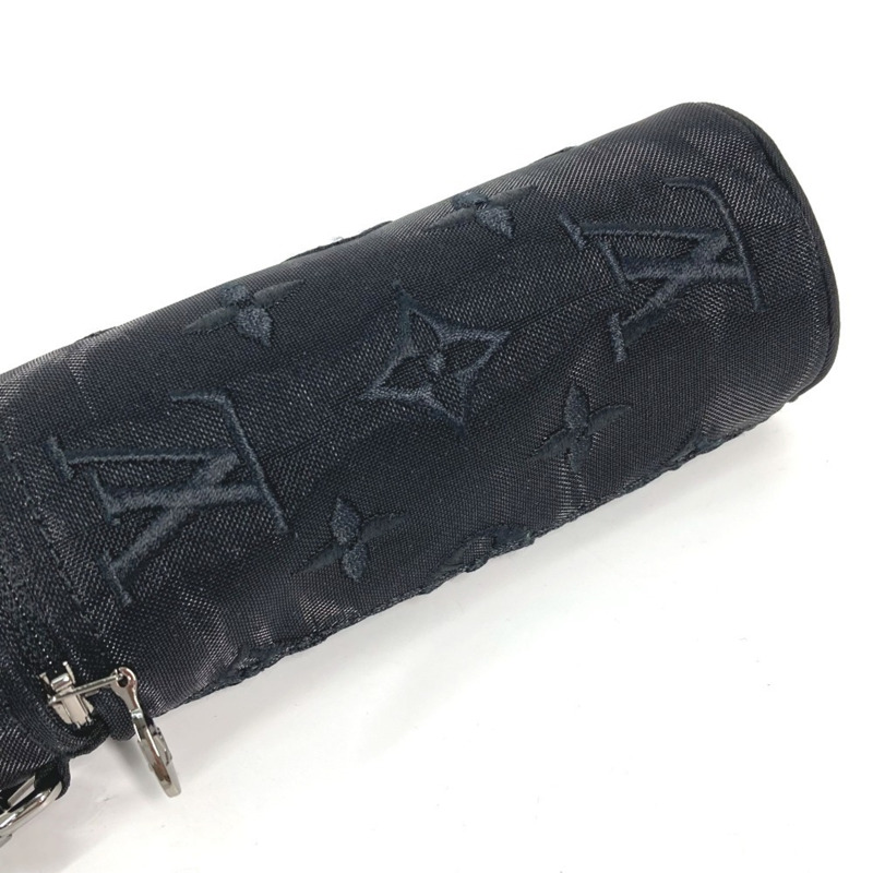 路易威登 M77147 Monogram 網狀小袋僅圓筒保護套鑰匙扣包吊飾棉質聚酯纖維女式黑色-3