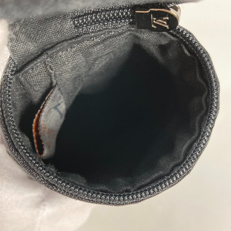 路易威登 M77147 Monogram 網狀小袋僅圓筒保護套鑰匙扣包吊飾棉質聚酯纖維女式黑色-7